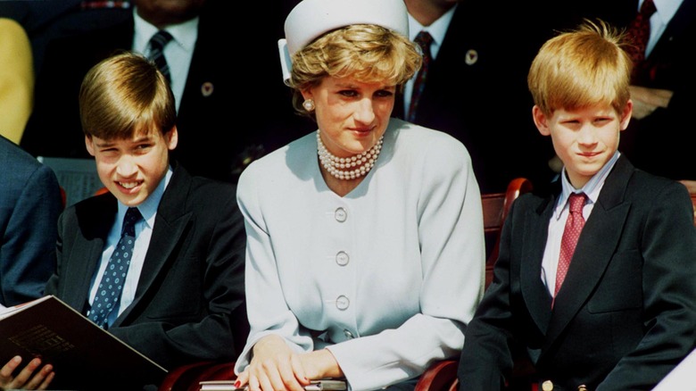 La princesse Diana avec William et Harry