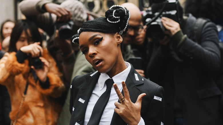 Janelle Monae posant