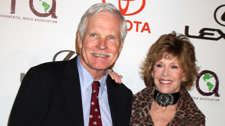Jane Fonda et Ted Turner souriant
