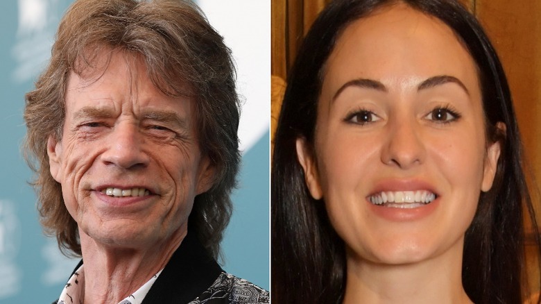 Mick Jagger et Melanie Hamrick en écran partagé