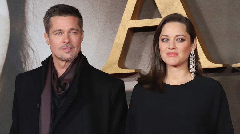 Brad Pitt, Marion Cotillard posant