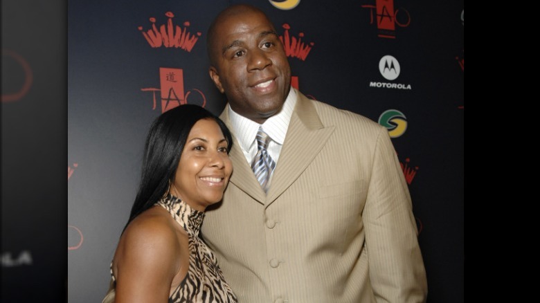 Magic Johnson avec sa femme, Cookie