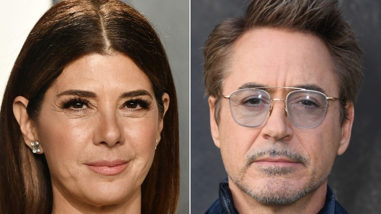 Robert Downey Jr. et Marisa Tomei, tous deux souriants