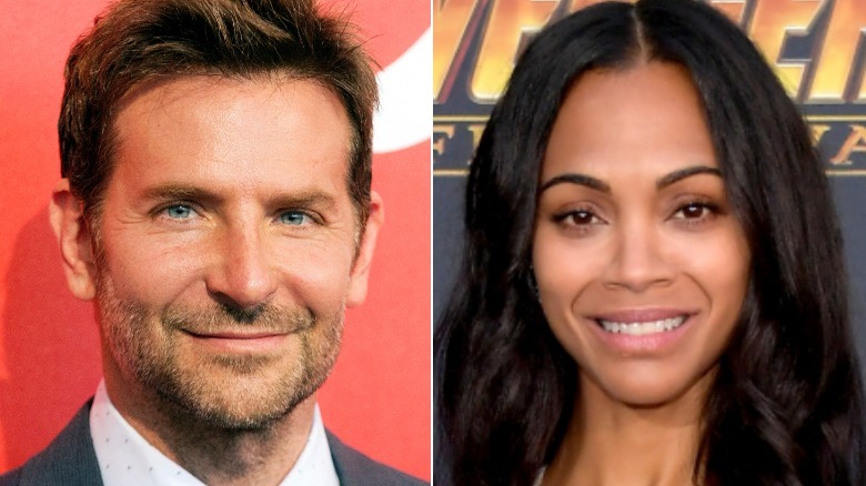 Bradley Cooper et Zoe Saldaña sourient