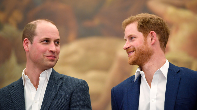 Le prince Harry et le prince William sourient 