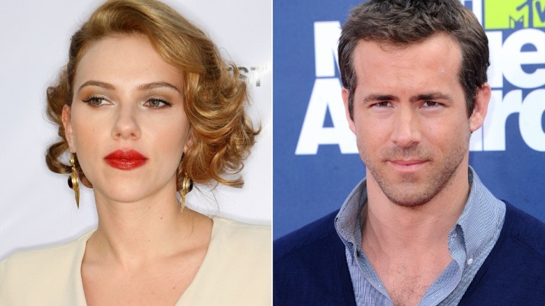 Scarlett Johansson posant, Ryan Reynolds posant