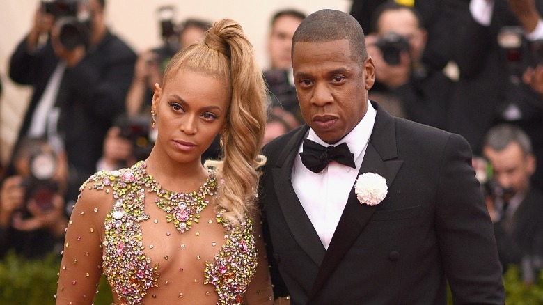 Beyoncé posant avec Jay-Z