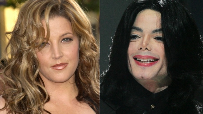 Lisa Marie Presley; Michael Jackson souriant