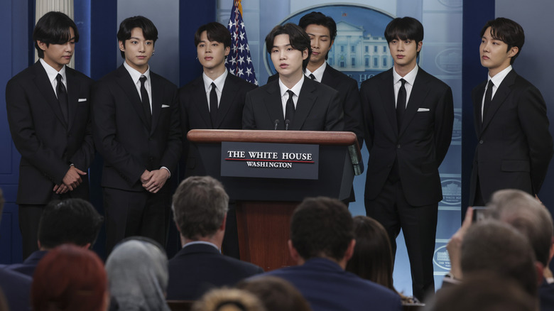 BTS s'exprimant à la Maison Blanche