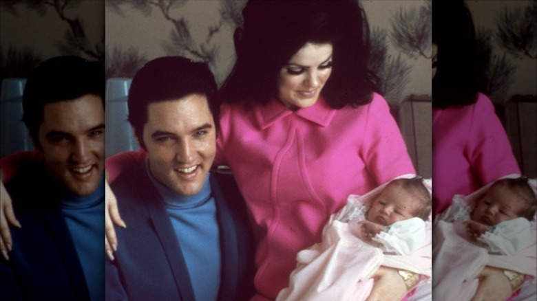 Elvis Presley, Priscilla Presley et Lisa Marie Presley jeunes