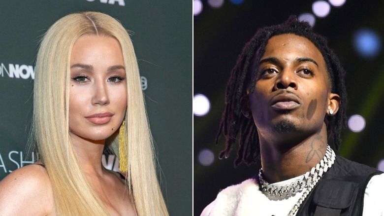 Iggy Azalea pose, Playboy Carti joue