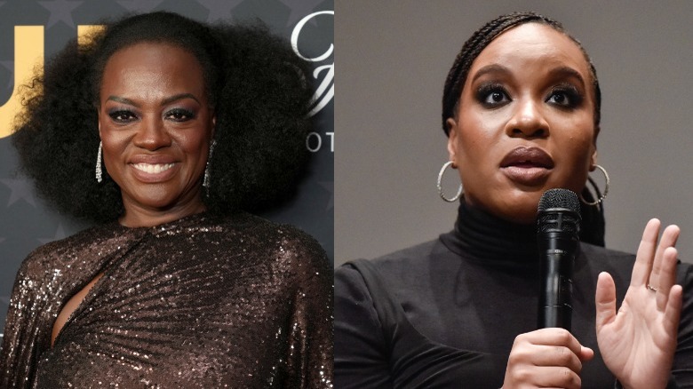 Viola Davis souriante ; Chinonye Chukwu parlant