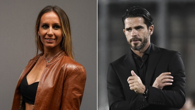 Une image composite de Gisela Dulko et Fernando Gago souriant 