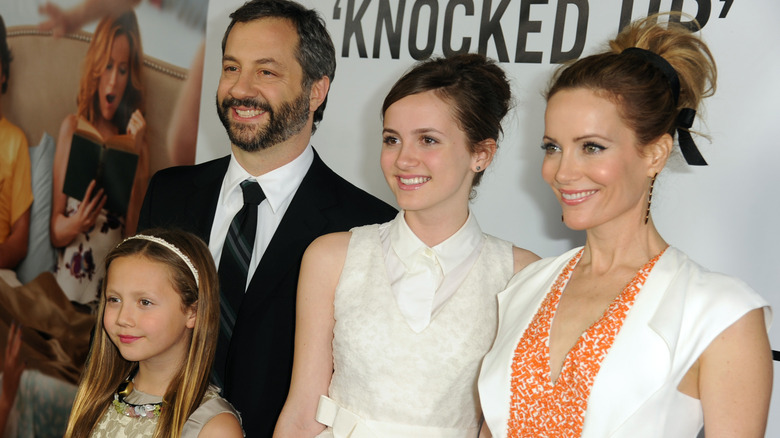 Iris Apatow, Judd Apatow, Maude Apatow et Leslie Mann à la première de This Is 40 en 2012