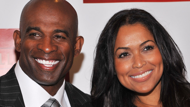 Deion Sanders et Tracey Edmonds souriantes