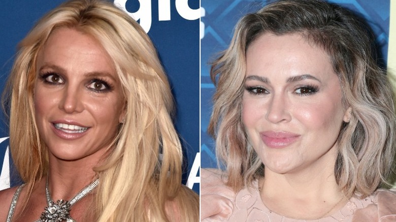 Britney Spears; Alyssa Milano posant