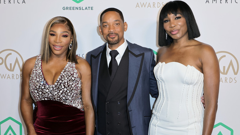 Will Smith avec Serena et Venus Williams sur le tapis rouge