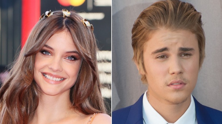 Barbaba Palvin souriante, Justin Bieber plissant les yeux