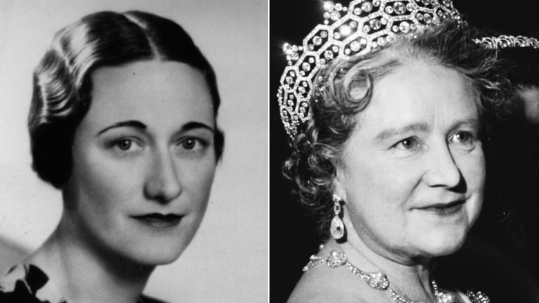 Photo composite de Wallis Simpson et de la reine mère, tous deux posant