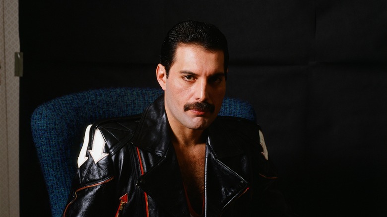 Freddie Mercury posant