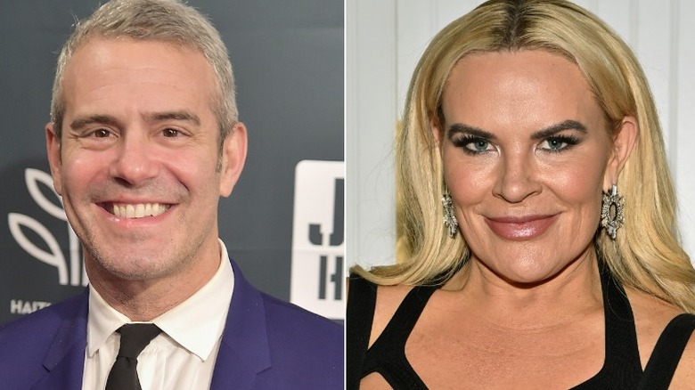 Andy Cohen; Heather Gay sourit