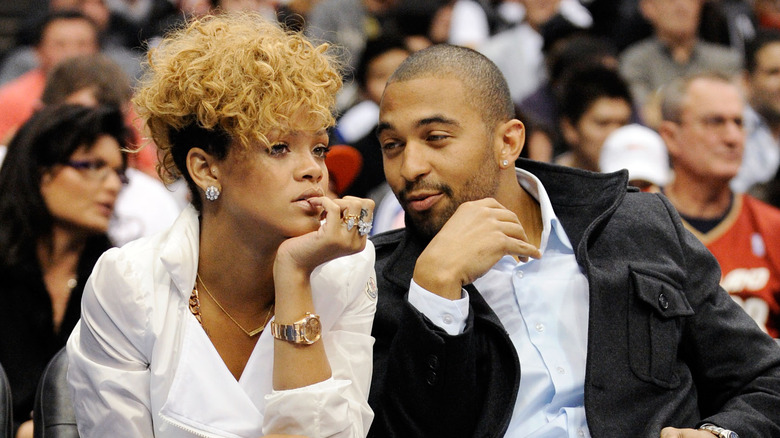 Rihanna, Matt Kemp, lors d'un match de basket, photo de 2010 