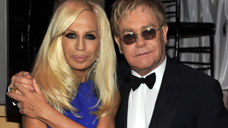 Donatella Versace et Elton John