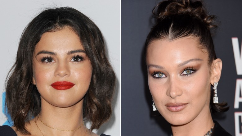 Selena Gomez et Bella Hadid sourient légèrement