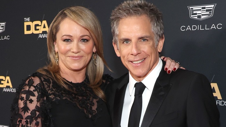 Christine Taylor et Ben Stiller souriant