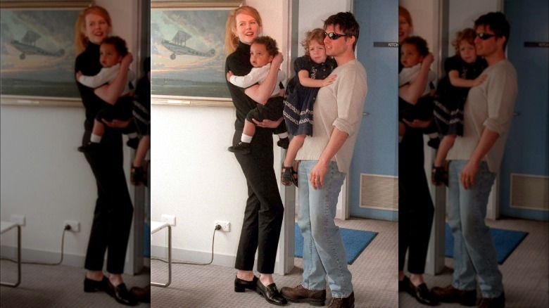 Nicole Kidman tient Connor et Tom Cruise tient Isabella en 1996 