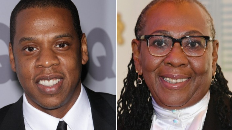 Gloria Carter et Jay-Z souriants