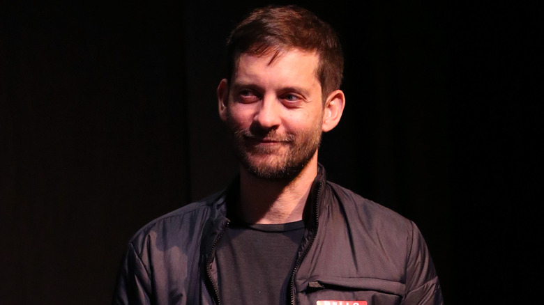 Blouson bomber noir Tobey Maguire