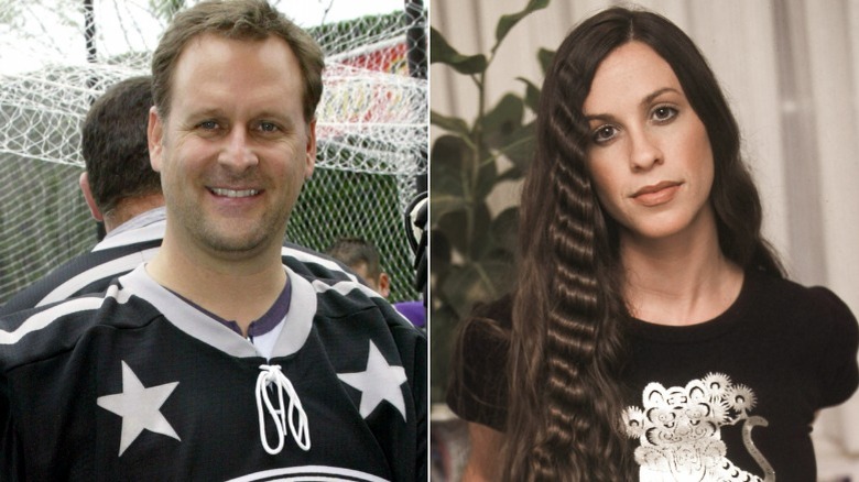 Dave Coulier souriant, Alanis Morissette posant