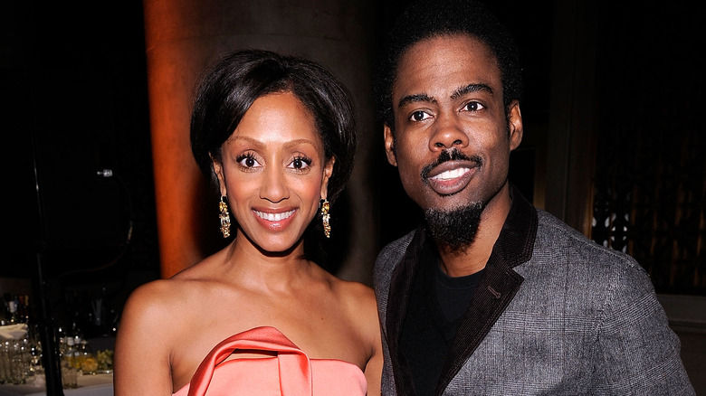 Chris Rock pose avec sa femme