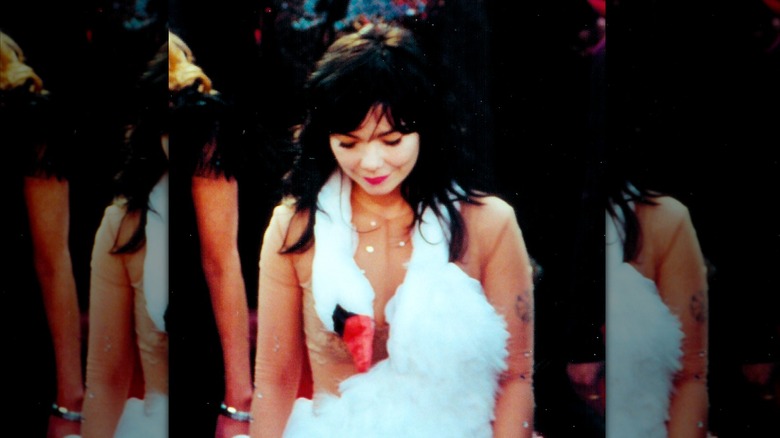 Björk en robe cygne 