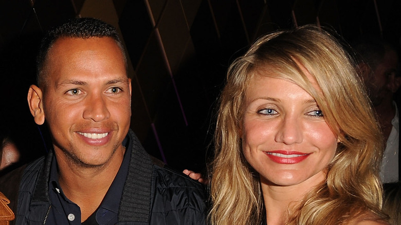 Alex Rodriguez souriant Cameron Diaz cheveux longs