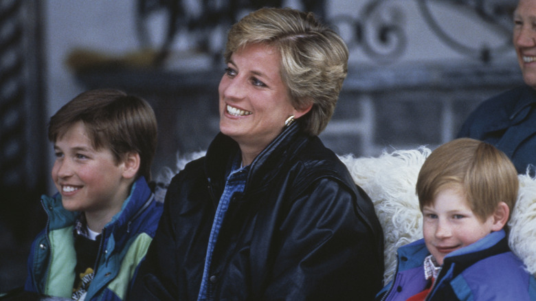 La princesse Diana souriante avec William et Harry quand ils étaient enfants