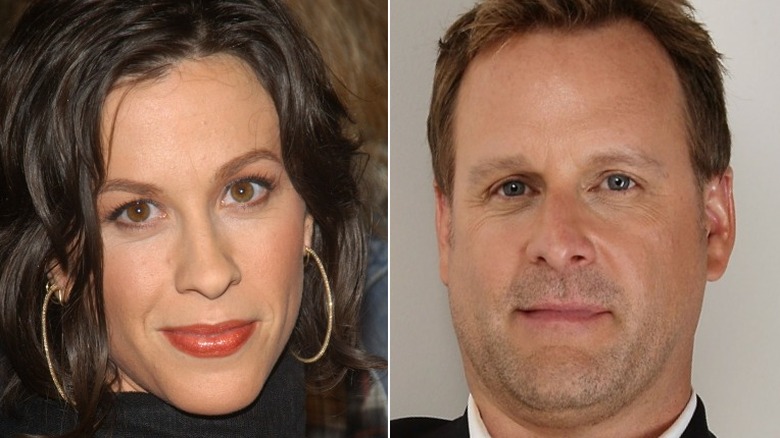 Alanis Morissette souriant Dave Coulier chaume