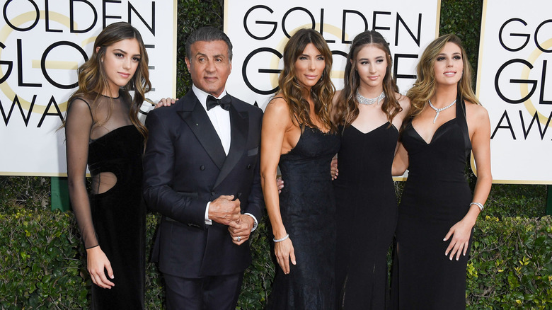 Sylvester Stallone avec sa famille