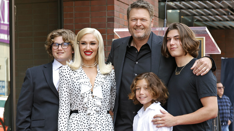 Gwen Stefani et Blake Shelton avec ses enfants