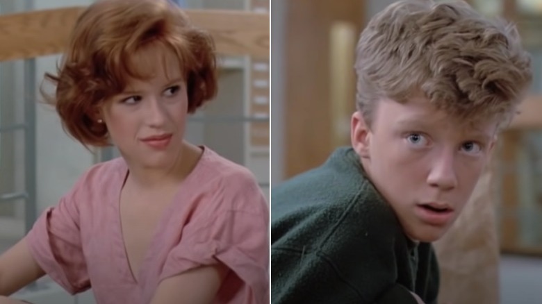 Molly Ringwald, Anthony Michael Hall dans The Breakfast Club