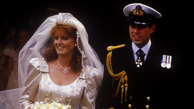 Sarah Ferguson et le prince Andrew à leur mariage