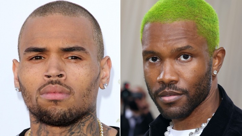 Chris Brown, à gauche, et Frank Ocean, à droite