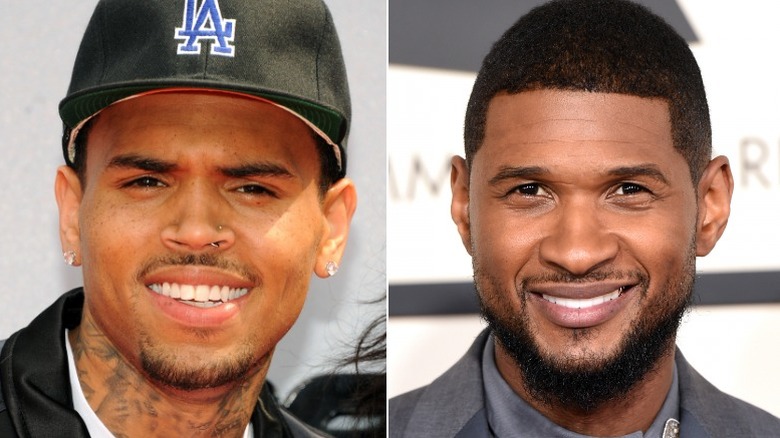 Chris Brown, à gauche, et Usher, à droite 