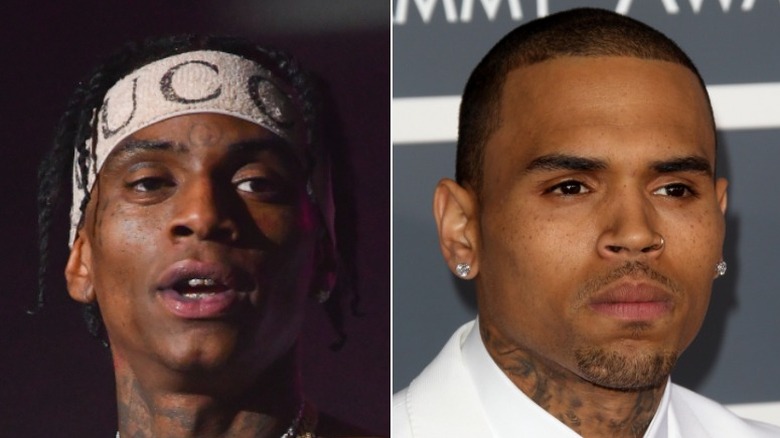 Soulja Boy, à gauche, et Chris Brown, à droite