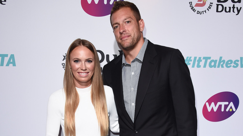 David Lee posant avec Caroline Wozniacki