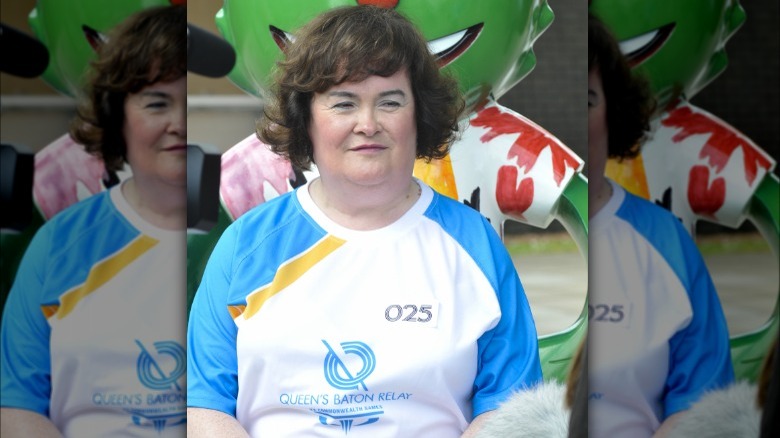 Susan Boyle lors d'une course de relais caritative