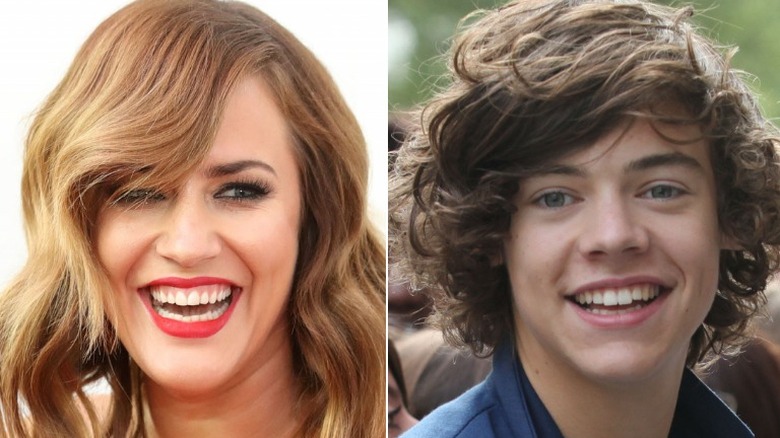 Caroline Flack Harry Styles souriant