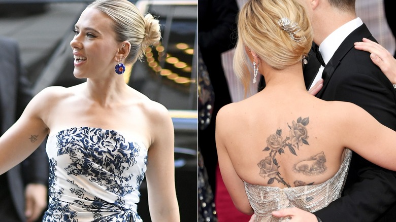 Scarlett Johansson tatouages ​​​​d'image divisée