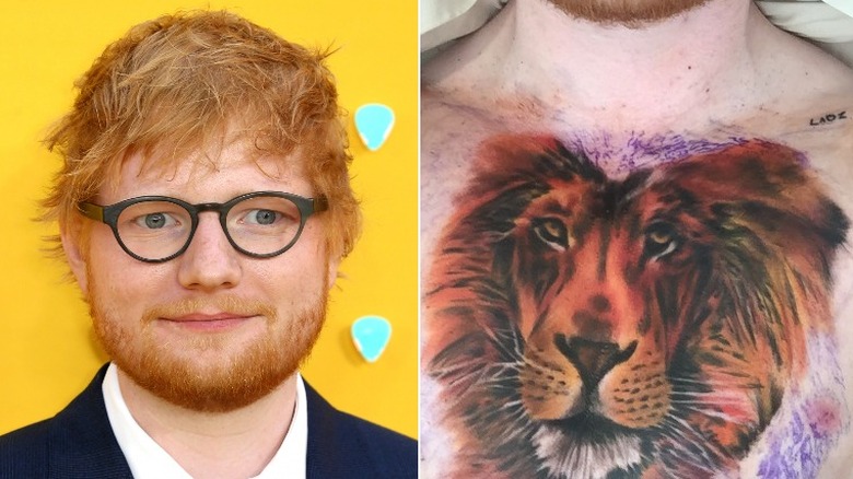 Tatouage d'image fractionnée d'Ed Sheeran